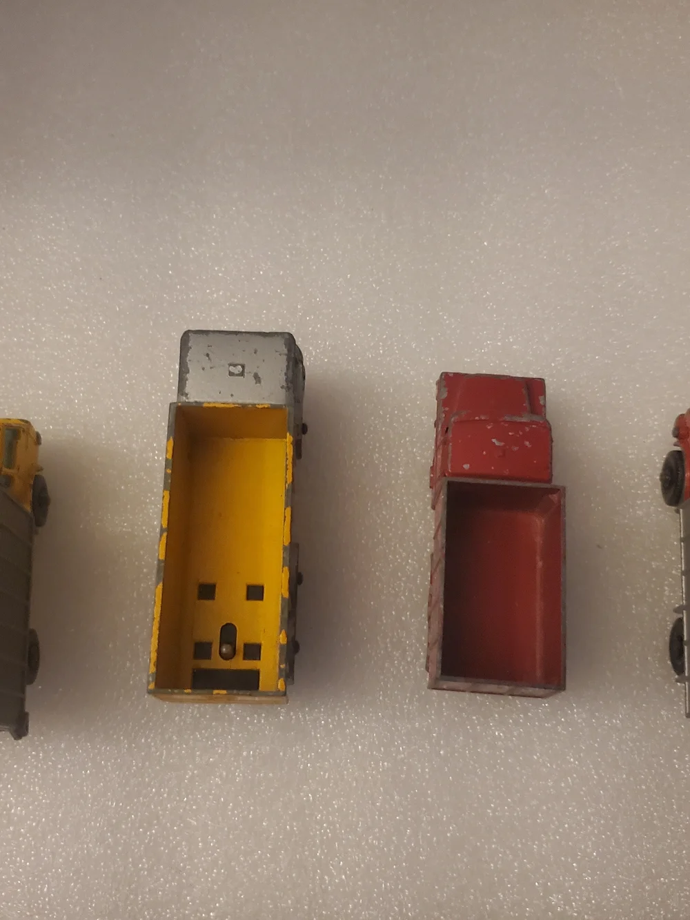 Lot Of 4 Vintage Matchbox By Lesney Tipper Cattle Container Warrior Trucks